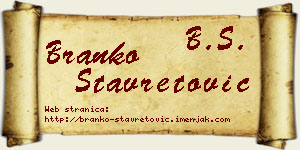 Branko Stavretović vizit kartica